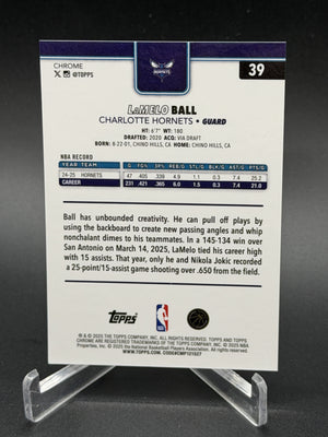2025-26 Topps Chrome #39 LaMelo Ball Gold Geometric Refractor #/50