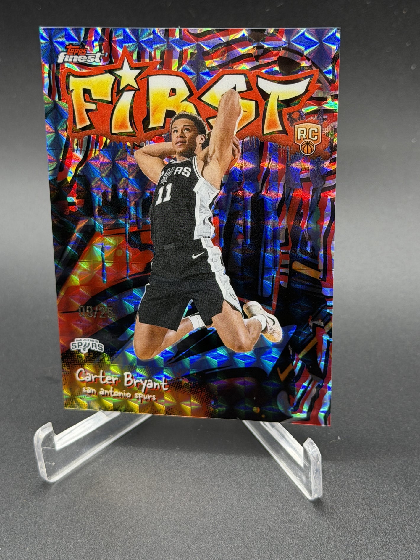 2025 Finest #F-14 Carter Bryant First Rookie Red/Black Geometric Refractor /25