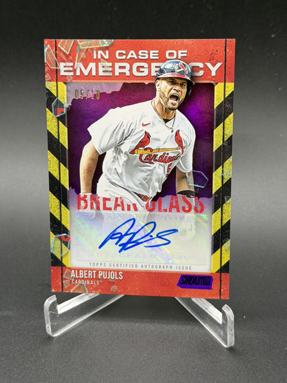 2025 Stadium Club Albert Pujols In Case of Emergency Auto Purple Foil /10