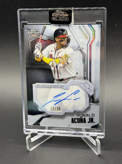 2025 Topps Chrome Black #IVA-RA Ronald Acuña Jr. Ivory Auto /35
