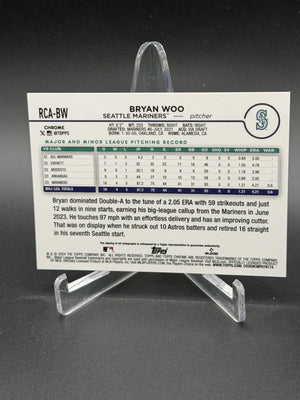 2024 Topps Chrome Logofractor #RCA-BW Bryan Woo RC Refractor Auto