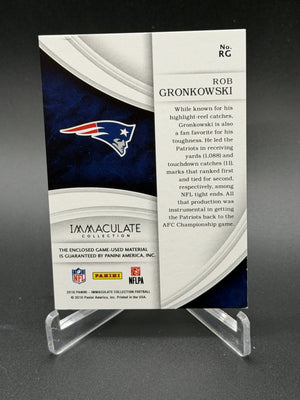 2016 Panini Immaculate #RG Rob Gronkowski Numbers Game Used Memorabilia /87
