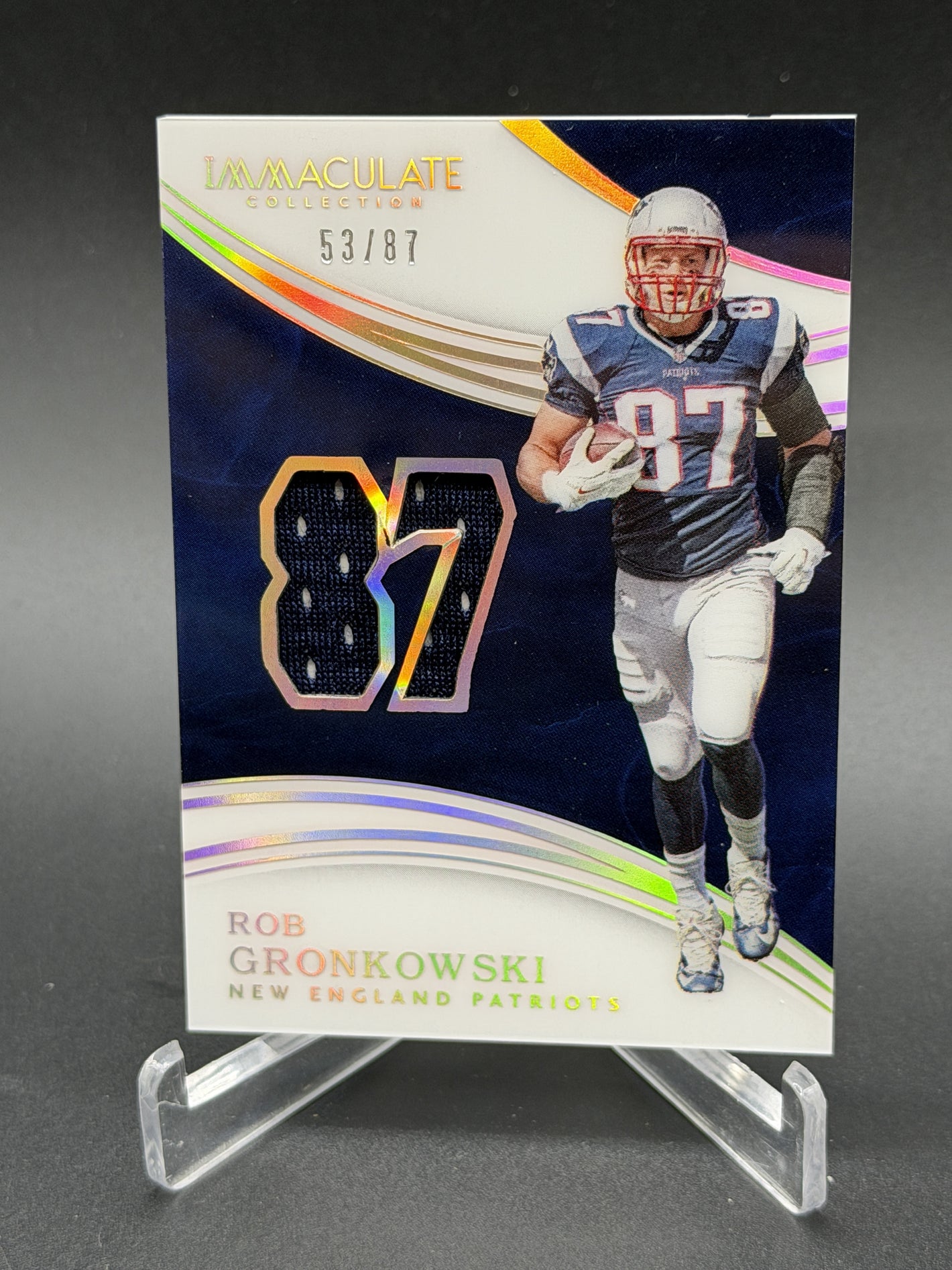 2016 Panini Immaculate #RG Rob Gronkowski Numbers Game Used Memorabilia /87