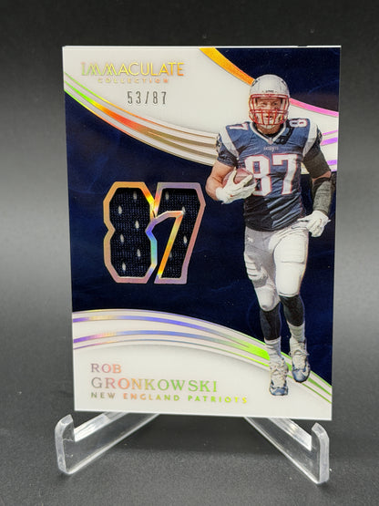 2016 Panini Immaculate #RG Rob Gronkowski Numbers Game Used Memorabilia /87