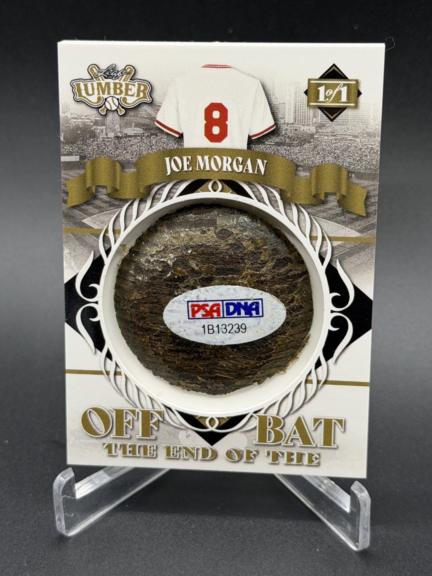 2022 Leaf Lumber Off The End Of The Bat Gold #OEB-64 Joe Morgan PSA 1/1