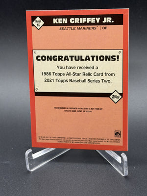 2021 Topps #86ASR-KG Ken Griffey Jr. 1986 Game Used Jersey Relic Platinum 1/1