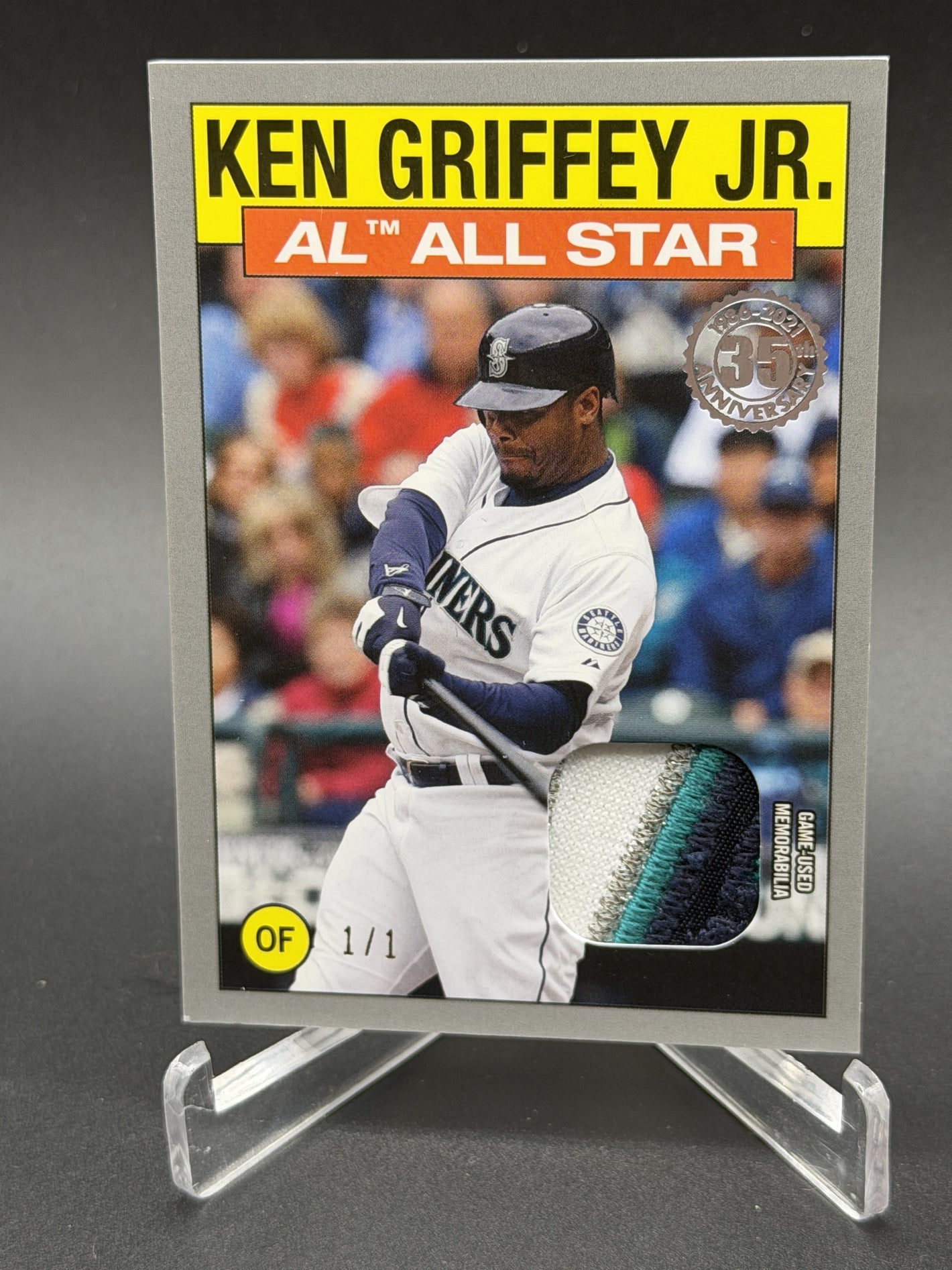 2021 Topps #86ASR-KG Ken Griffey Jr. 1986 Game Used Jersey Relic Platinum 1/1