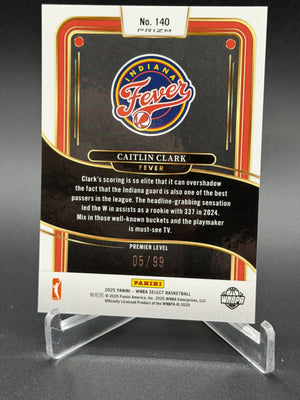 2025 Panini Select WNBA #140 Caitlin Clark White Prizms #/99