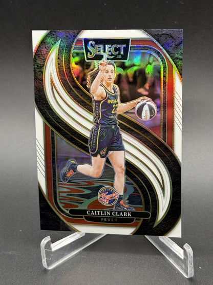 2025 Panini Select WNBA #140 Caitlin Clark White Prizms #/99
