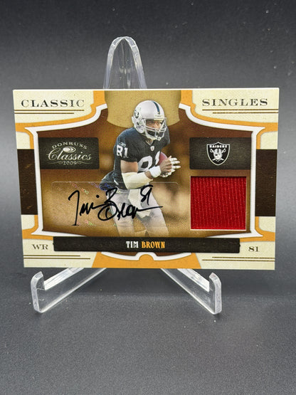 2009 Donruss Classics #25 Tim Brown Singles Game Worn Jersey Auto /25