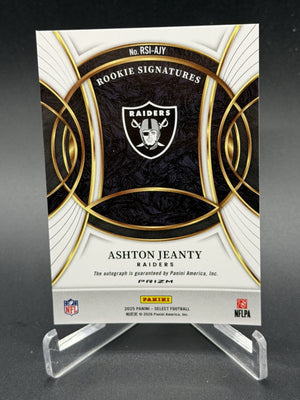 2025 Panini Select #RSI-AJY Ashton Jeanty Rookie Signatures Silver Prizm