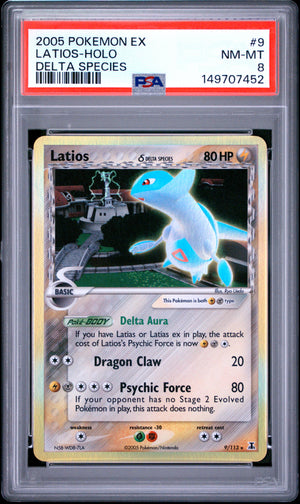 2005 Pokemon Ex Delta Species #9 Latios-Holo Delta Species PSA 8