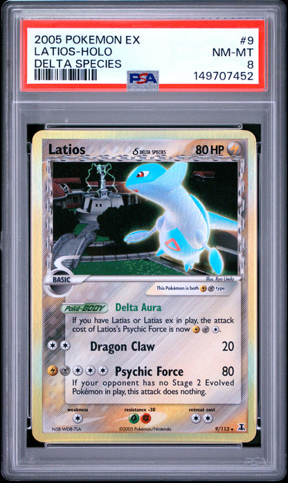 2005 Pokemon Ex Delta Species #9 Latios-Holo Delta Species PSA 8