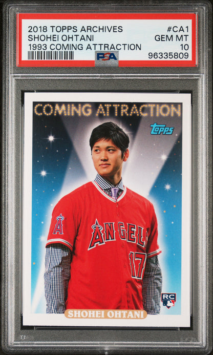 2018 Topps Archives 1993 Coming Attraction #CA1 Shohei Ohtani Rookie RC PSA 10