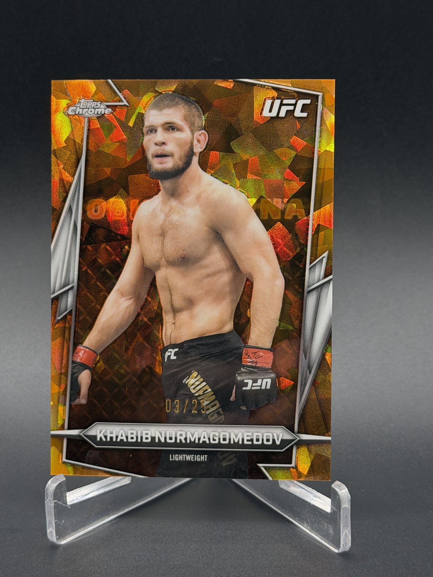 2026 Topps Chrome UFC Sapphire Edition #140 Khabib Nurmagomedov Orange /25