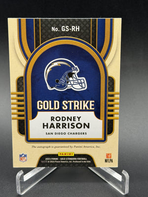2023 Panini Gold Standard #GS-RH Rodney Harrison Gold Strike Auto /49