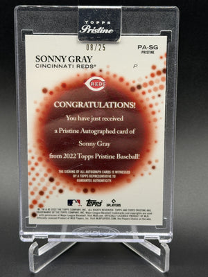 2022 Topps Pristine #PA-SG Sonny Gray Pristine Autographs Orange Refractor #/25