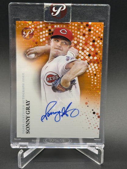 2022 Topps Pristine #PA-SG Sonny Gray Pristine Autographs Orange Refractor #/25
