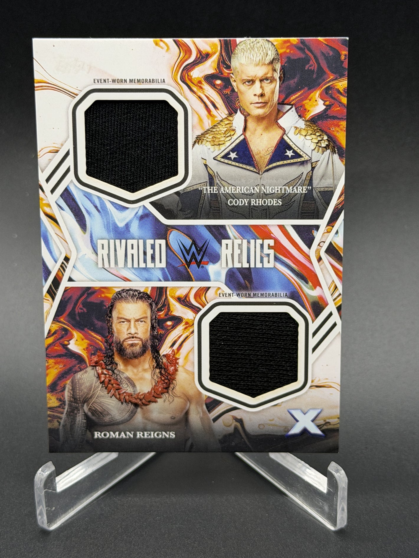 2025 Topps Exalted Roman Reigns American Nightmare Cody Rhodes Rivaled Relics