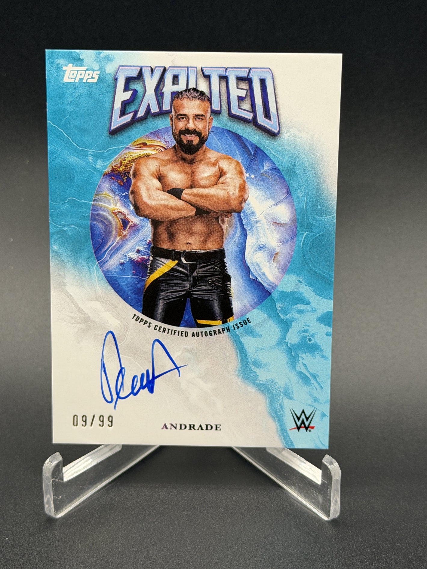 2025 Topps Exalted WWE #EXA-AND Andrade Exalted Autographs Aqua