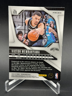 2024-25 Panini Prizm #172 Victor Wembanyama Prizms Black White