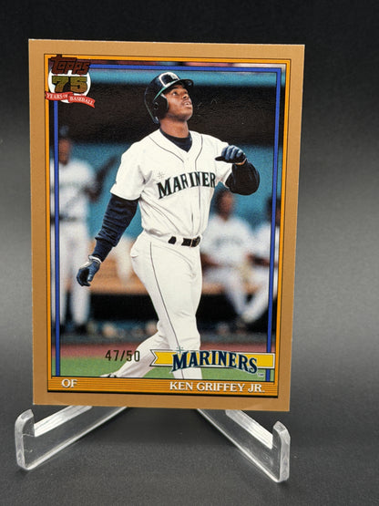 2026 Topps #T91-45 Ken Griffey Jr. 1991 Baseball 35th Anniversary Gold /50