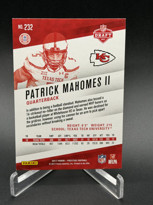 2017 Panini Prestige #232 Patrick Mahomes II Rookie RC
