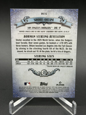 2026 Bowman Mega #BST-6 Shohei Ohtani Sterling Green Mojo Refractor /99