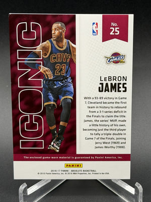 2016-17 Panini Absolute #25 LeBron James Iconic Game-Worn Materials /149