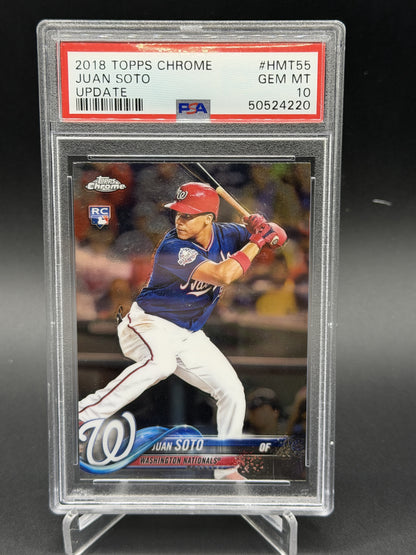 2018 Topps Chrome Update #HMT55 Juan Soto Rookie RC PSA 10