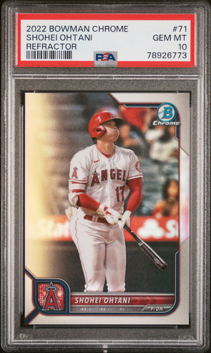 2022 Bowman Chrome #71 Shohei Ohtani Refractor #/499 PSA 10