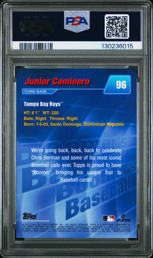 2024 Topps x Chris Berman: Boomer's #96 Junior Caminero RC Yellow /35 PSA 9