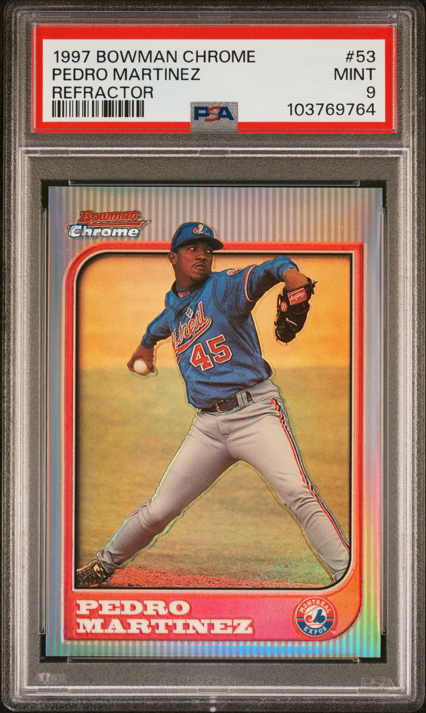 1997 Bowman Chrome #53 Pedro Martinez Refractors PSA 9