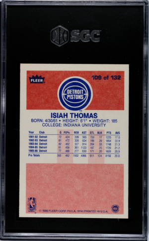 1986-87 Fleer #109 Isiah Thomas SGC 7