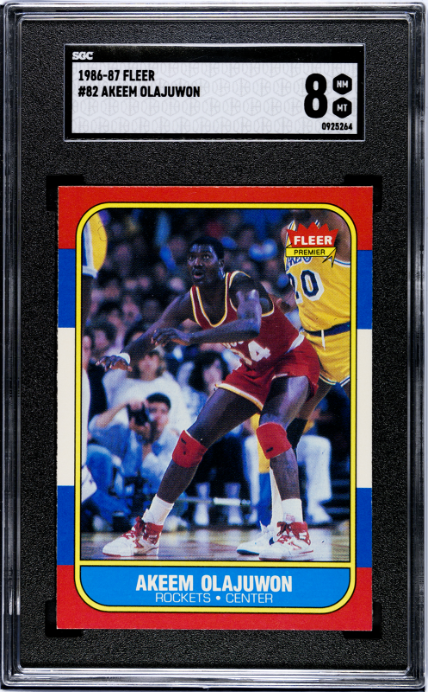 1986-87 Fleer #82 Akeem Olajuwon SGC 8