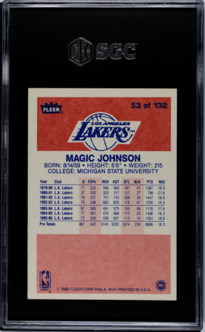 1986-87 Fleer #53 Magic Johnson SGC 7