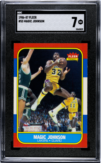 1986-87 Fleer #53 Magic Johnson SGC 7