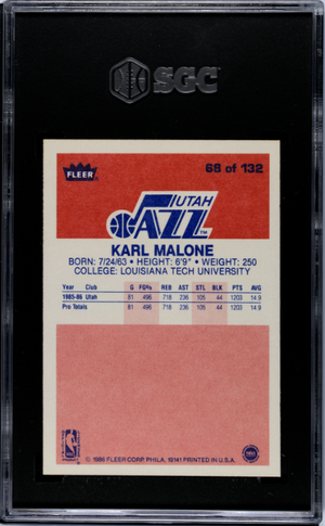 1986-87 Fleer #68 Karl Malone SGC 8.5