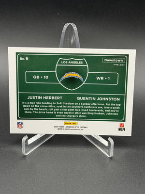 2024 Donruss Optic #6 Justin Herbert / Quentin Johnston Downtown Duos