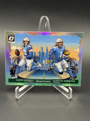 2024 Donruss Optic #6 Justin Herbert / Quentin Johnston Downtown Duos