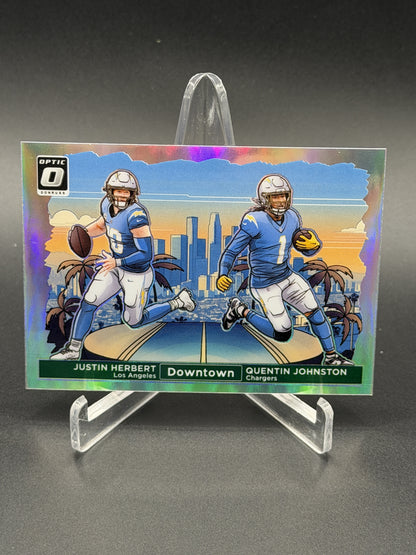 2024 Donruss Optic #6 Justin Herbert / Quentin Johnston Downtown Duos