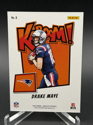 2024 Panini Absolute #8 Drake Maye Kaboom Horizontal