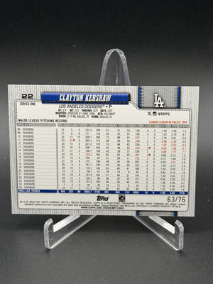 2026 Topps #22 Clayton Kershaw Independence Day #/76