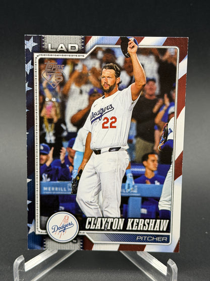 2026 Topps #22 Clayton Kershaw Independence Day #/76