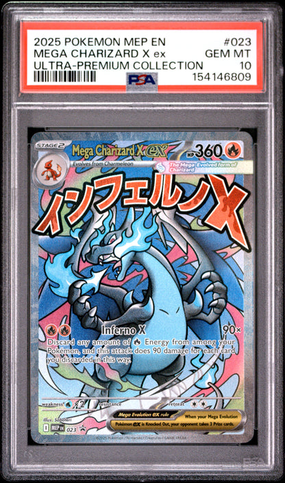2025 Pokemon ME: Mega Evolution Promo #023 Mega Charizard X ex UPC PSA 10 (809)