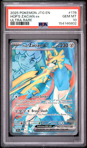 2025 Pokemon SV09: Journey Together #176/159 Hop's Zacian ex Ultra Rare PSA 10