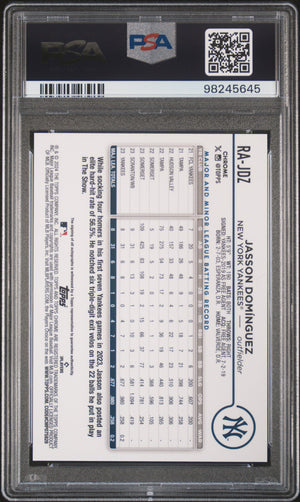 2024 Topps Chrome #RA-JDZ Jasson Domínguez Rookie Autographs PSA 10