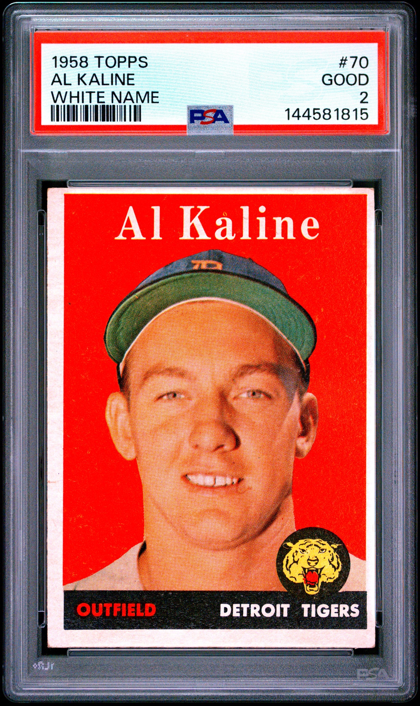 1958 Topps #70 Al Kaline White Name PSA 2