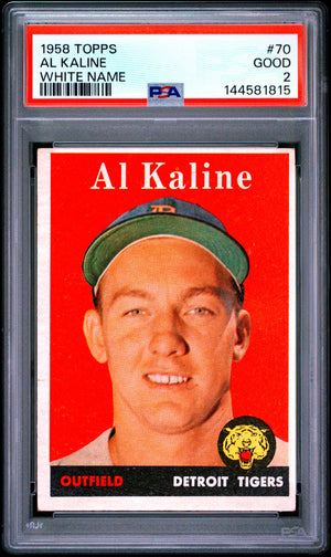 1958 Topps #70 Al Kaline White Name PSA 2