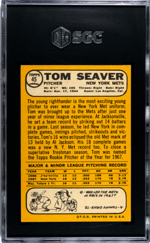 1968 Topps #45 Tom Seaver SGC 4